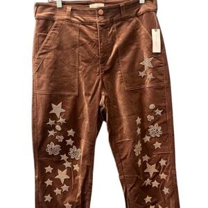 Pilcro NWT Wanderer Beaded Velvet Pants - 28